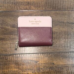 Kate Spade Two-Tone Pink and Burgundy Wallet